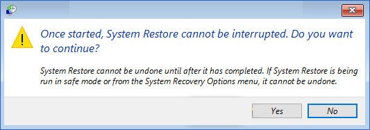 復原系統還原並將電腦還原到之前的狀態
