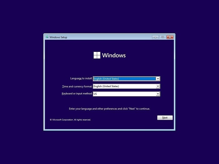 全新安裝 Windows 11 步驟 1
