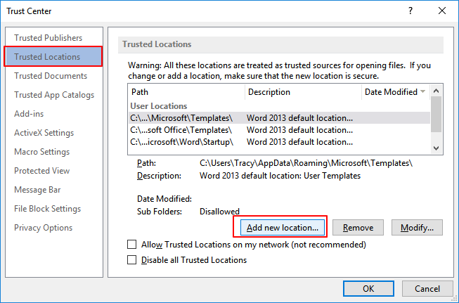 為 Word 新增位置