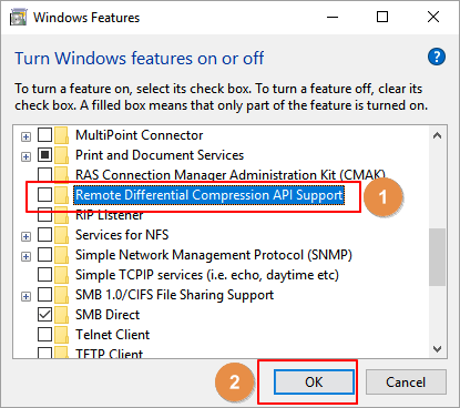 取消勾選遠程差異壓縮