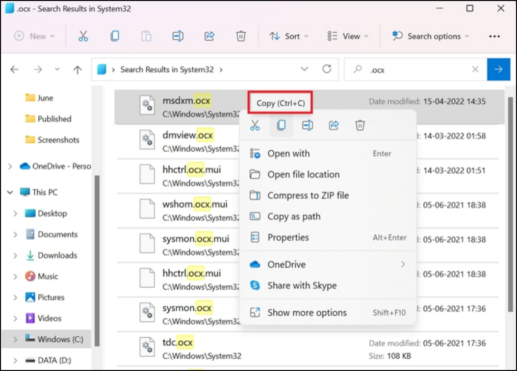 將dll檔案複製到syswow64資料夾中