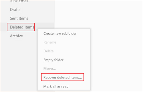 從 Hotmail 恢復刪除的電子郵件