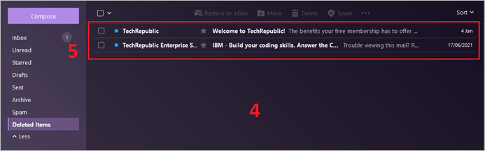 已刪除的電子郵件