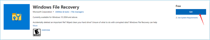 在 microsoft store 中下載 windows 檔案恢復
