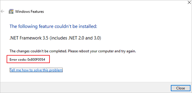什麼是錯誤代碼 0x800f0954