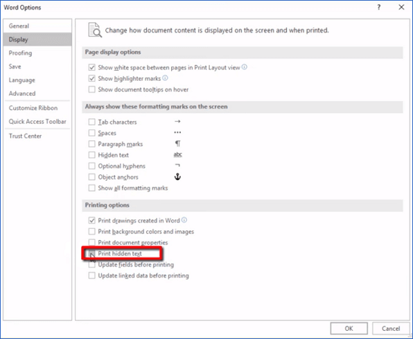 使文字顯示在 Word 中