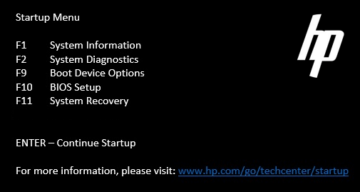 HP惠普筆記型電腦開機選單