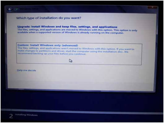 選擇未分配空間