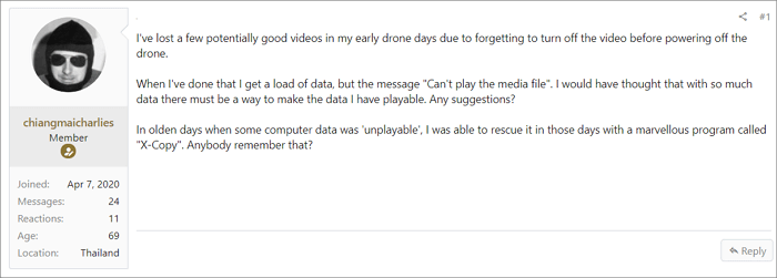 可以救援停止錄製前斷電的檔案嗎