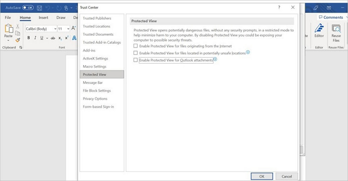 修復 Microsoft Office 無法開啟此檔案,因為某些部分丟失或無效 - 3