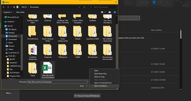 修復損壞的 Excel 檔案