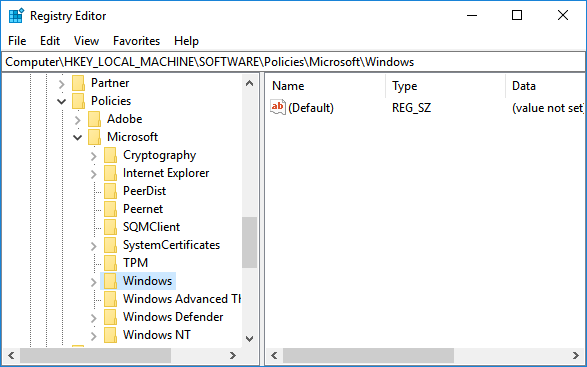 打開註冊表編輯器