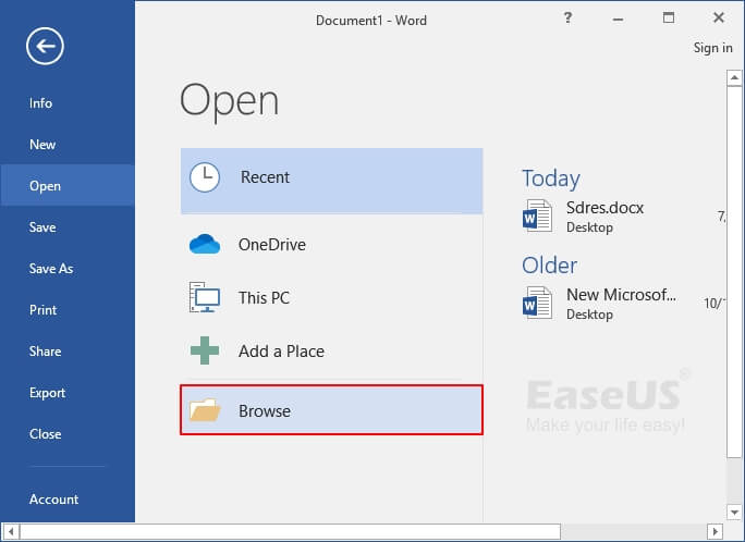 在開啟下選擇瀏覽