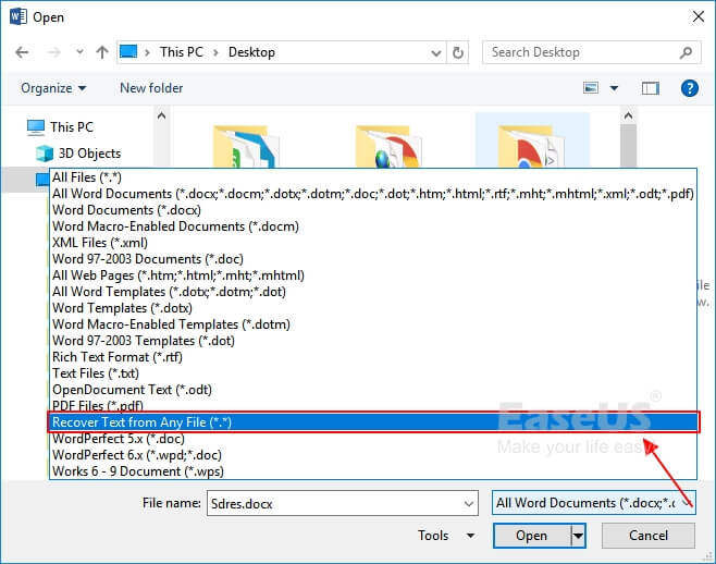 使用文字轉換程式修復Word遇到錯誤