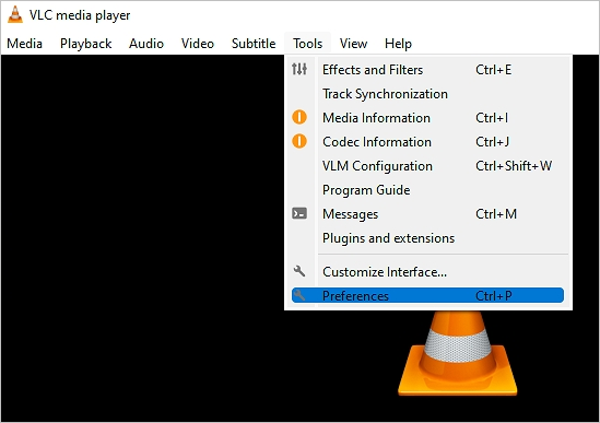 打開 VLC 偏好選項