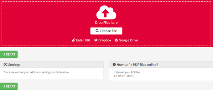pdf2go PDF修復工具