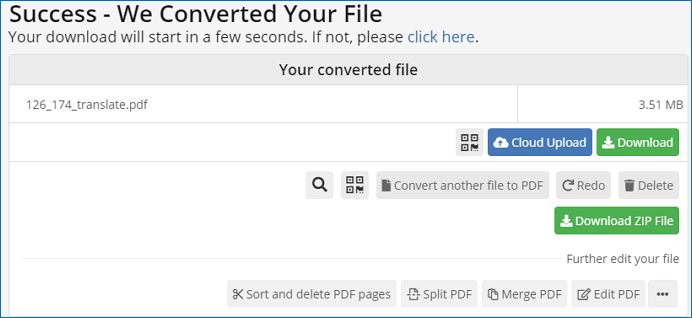 成功修復pdf2go中的PDF檔案