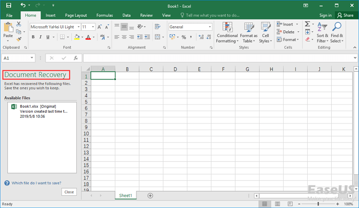 恢復更新的 Excel 文件 - 2