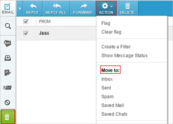 從垃圾資料夾中恢復刪除的AOL電子郵件