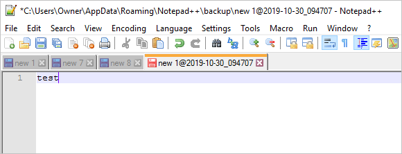 將還原的 Notepad++ 文件儲存到安全位置