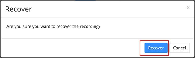 確認恢復 Zoom 雲端錄影