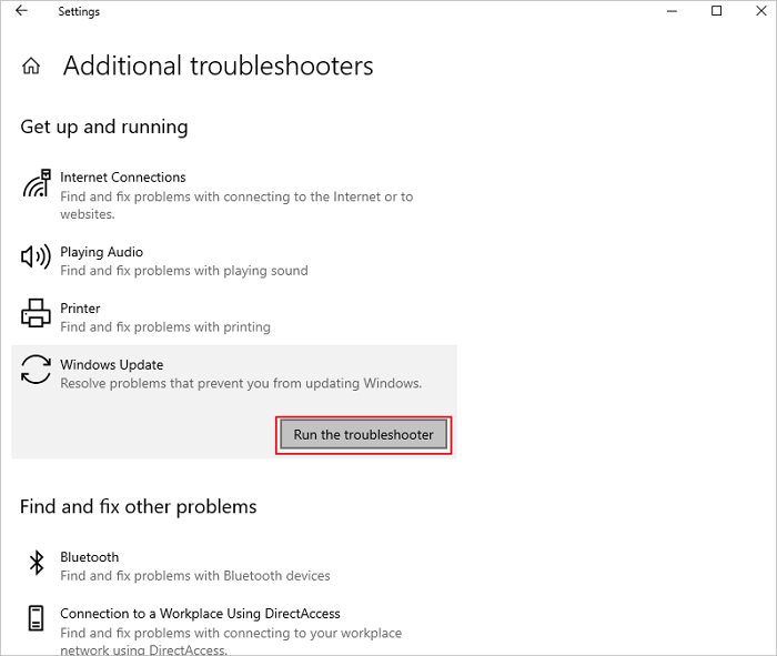 運行 Windows troubelshooter