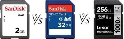 sd卡vs sdhc卡 vs sdxc卡