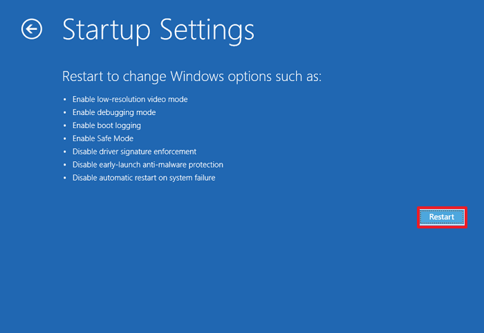 如何從開始啟動到安全模式 - 點擊重新啟動
