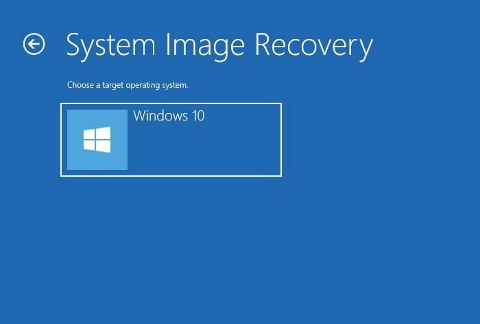 在 Windows 10 中執行系統映像恢復
