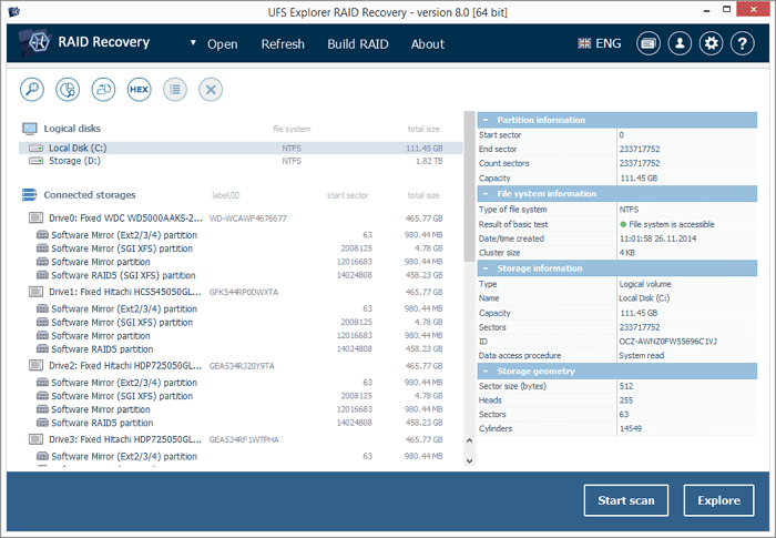 UFS Explorer RAID 恢復