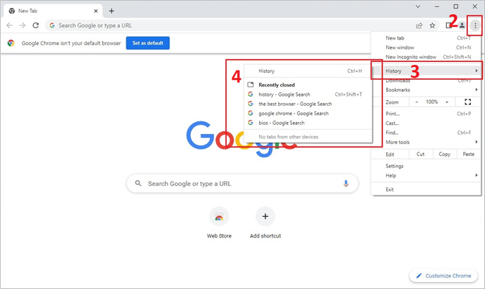 在電腦上查看 chrome 歷史記錄