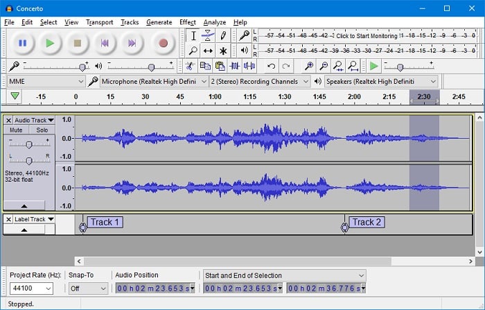 使用 Audacity 錄製音訊