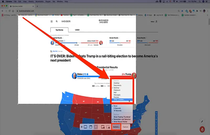 在 Mac 上更改螢幕截圖的位置