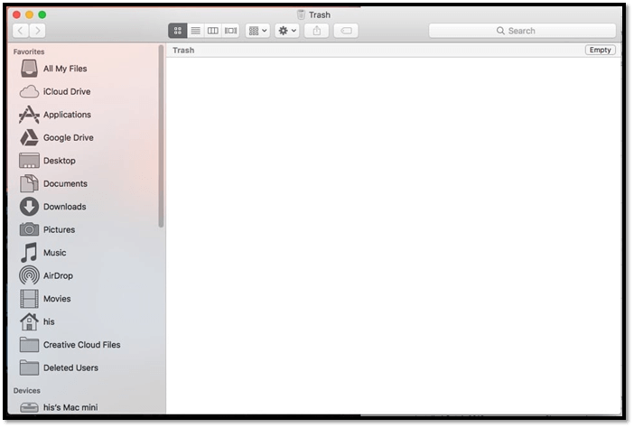 打開垃圾桶資料夾