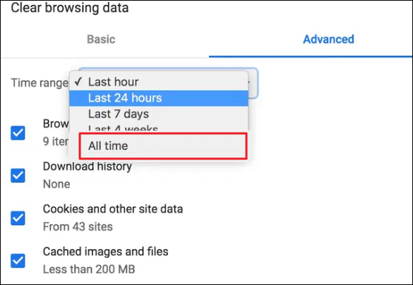 清除 Google 瀏覽器歷史記錄