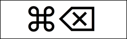 按住命令和刪除按鈕