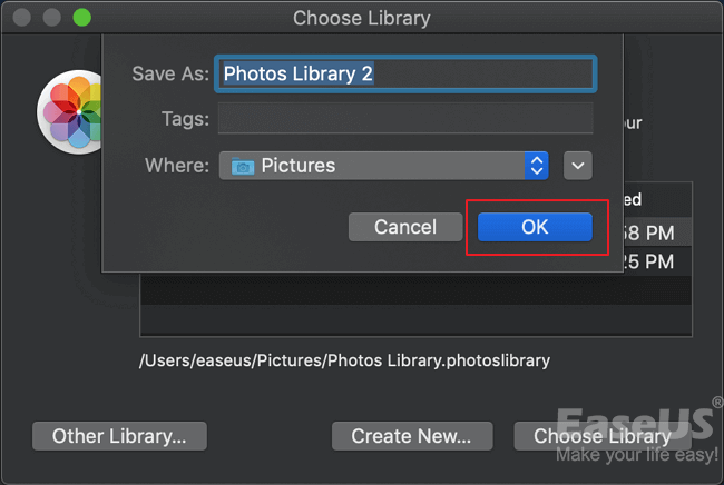刪除照片圖庫時在 Mac 上新增照片圖庫
