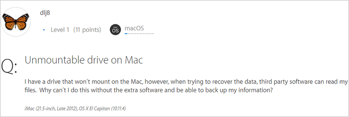 磁碟不會掛載 mac