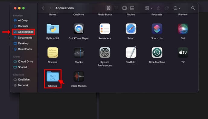 雙擊實用程式資料夾