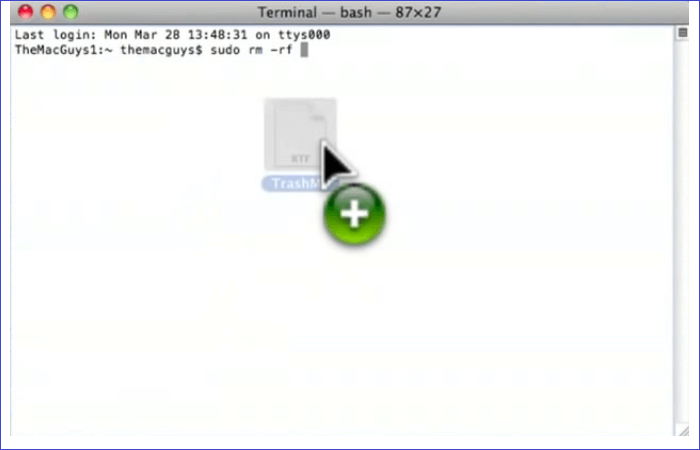使用終端機命令拖動檔案
