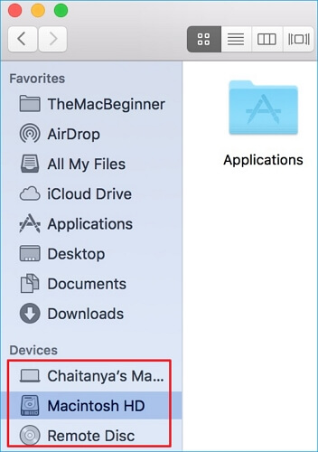在mac的finder中找到外接硬碟