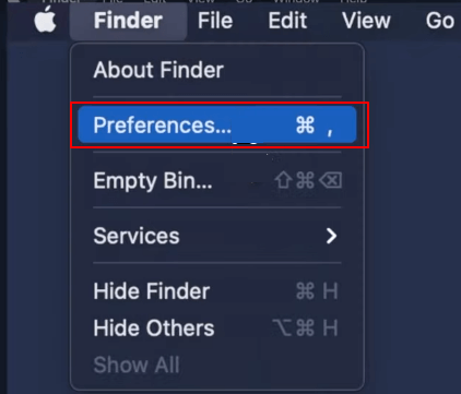 Mac Finder 偏好設定