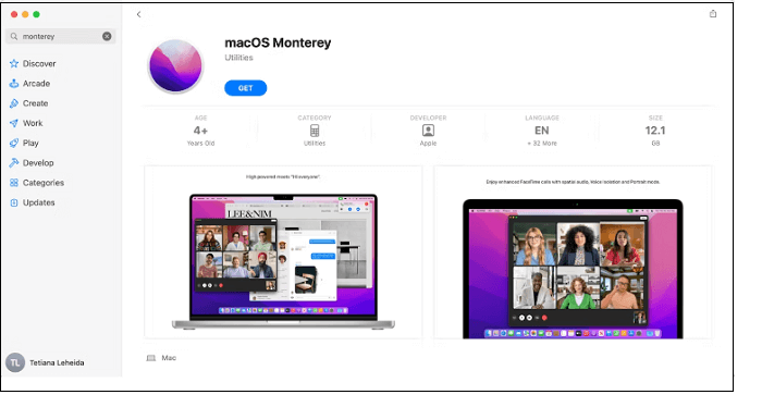 取得 macOS monterey