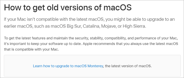 獲取舊版本的 macOS