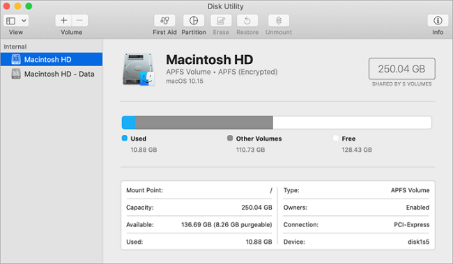 Macintosh HD和Macintosh HD - Data