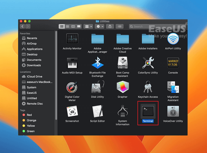終端機恢復 macOS Ventura 上刪除的文件