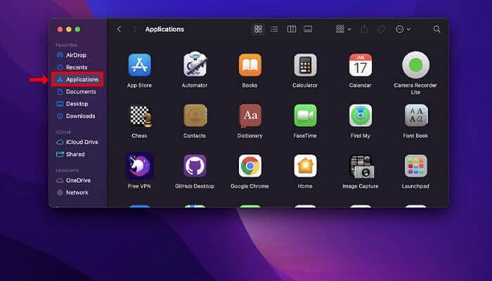 選擇應用程式選項