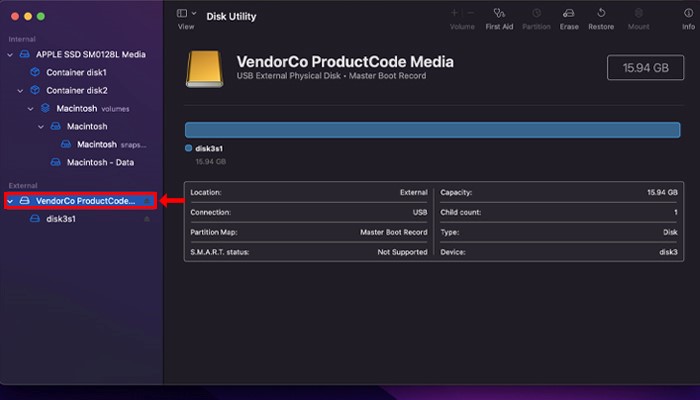 選擇 USB 隨身碟