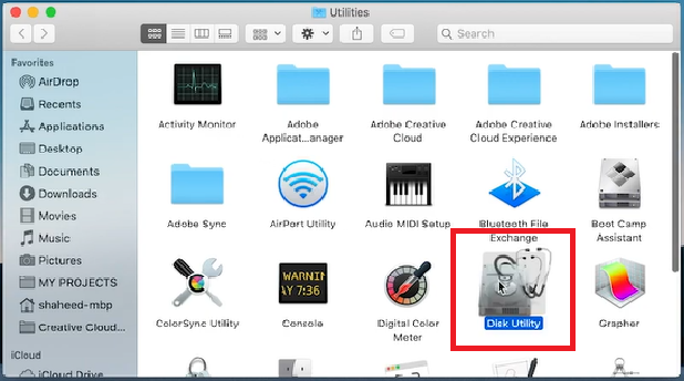 在系統偏好中找到磁碟實用程式