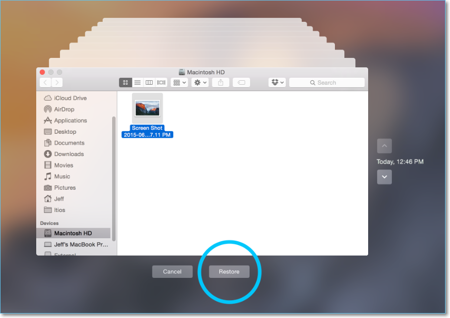 時光機回復按鈕